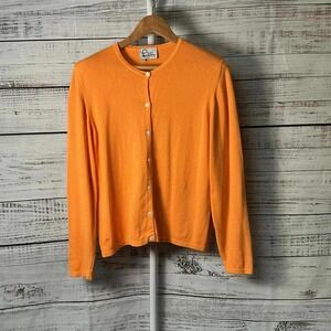 Lilly Pulitzer Orange Cardigan Sweater Button Front‎ Size L